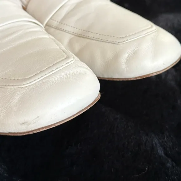 J CREW 11 10.5 Marie Tab Loafers • Leather • Dusty Ivory Cream • Slip On Classic