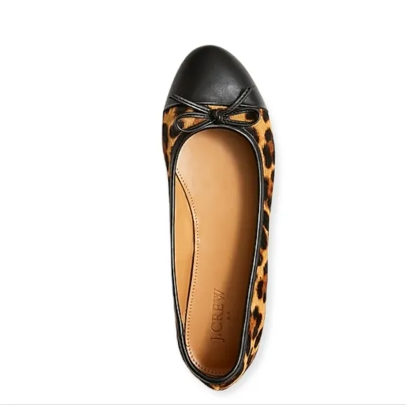 J Crew Calfhair Captoe Ballet Flats | Size 6