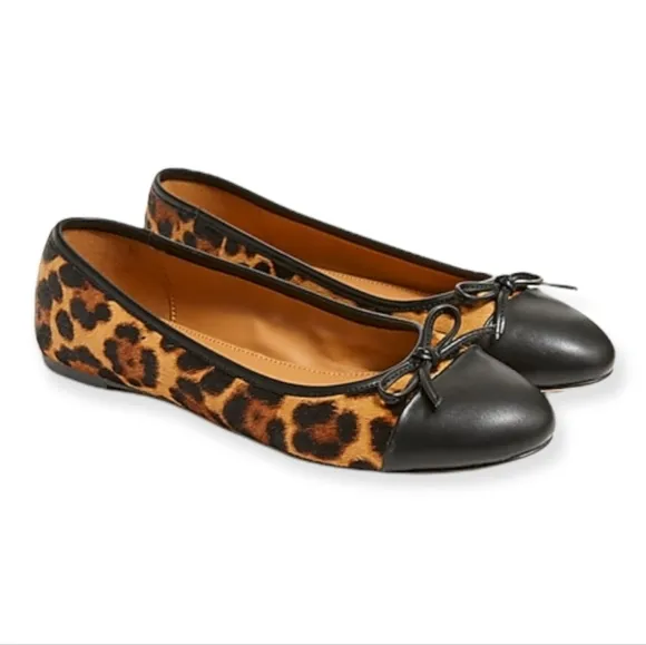 J Crew Calfhair Captoe Ballet Flats | Size 6