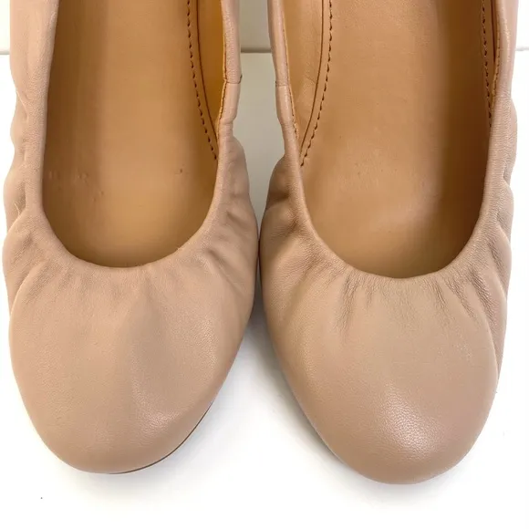 J. Crew Cecilia Leather Ballet Flats Blush