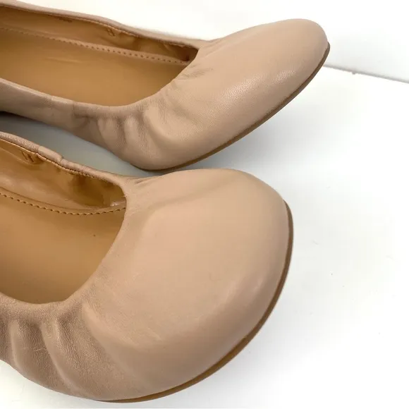 J. Crew Cecilia Leather Ballet Flats Blush