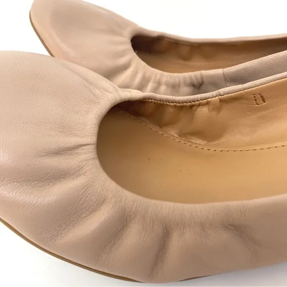 J. Crew Cecilia Leather Ballet Flats Blush