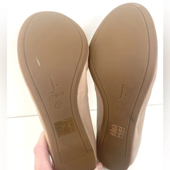 J. Crew Cecilia Leather Ballet Flats Blush