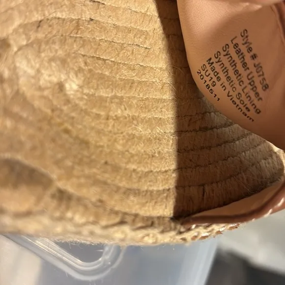 J CREW Leather Platform Wedge Espadrilles in Burnished Pecan