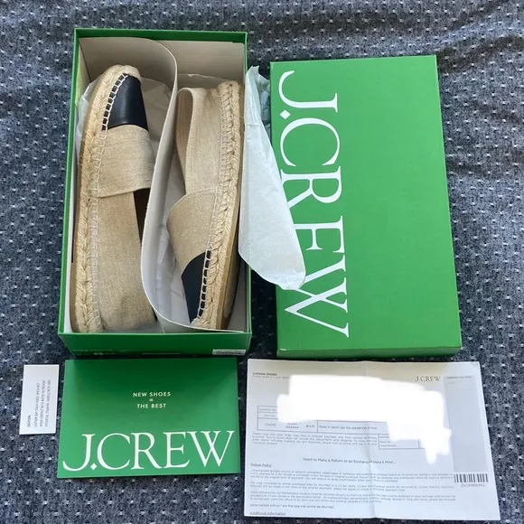 🌷J. Crew -  Made-in-Spain cap toe espadrilles in linen - Sz 8.5 - Item CA010 NWT