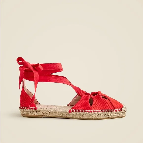 J. Crew Made-in-Spain Cutout Lace-Up Espadrilles