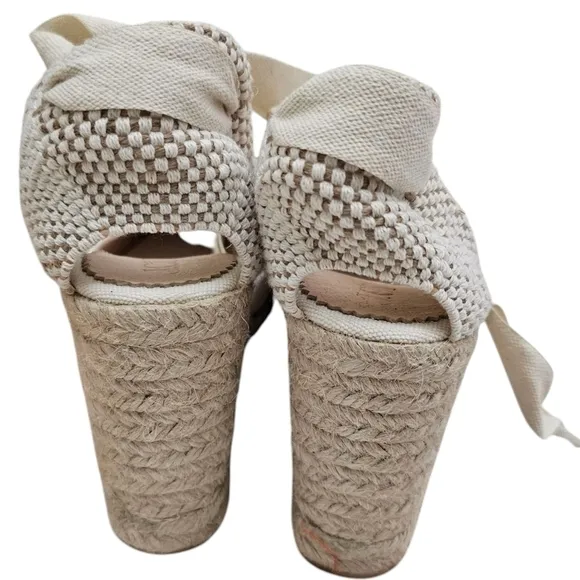 J. Crew Made-in-Spain lace-up high-heel espadrilles Women's Size 7