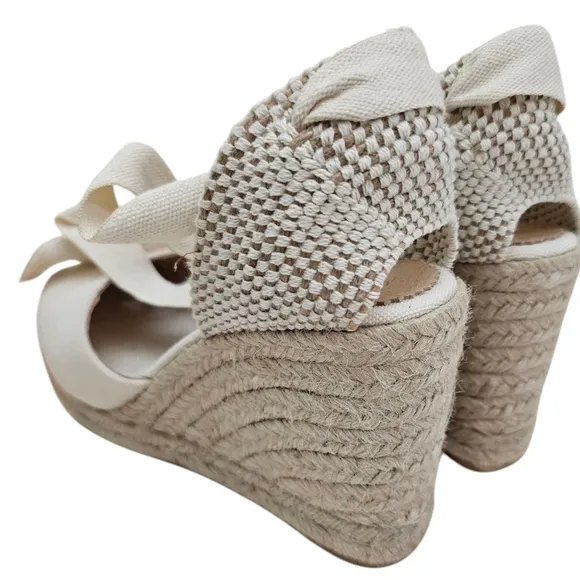 J. Crew Made-in-Spain lace-up high-heel espadrilles Women's Size 7