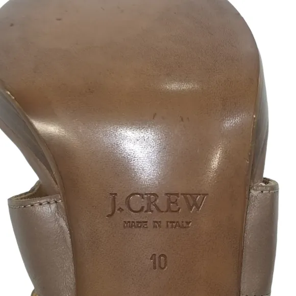 J Crew Menara Womens New Italian Leather Strappy Sandals Heels in Taupe Size 10
