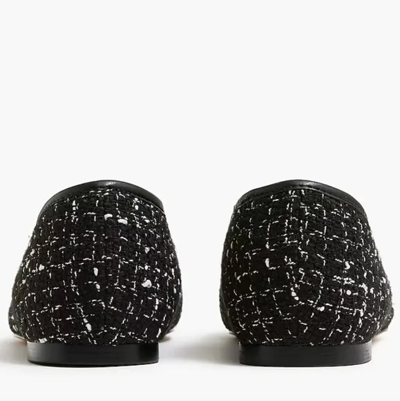 J. Crew New Tweed Ballet Flats in Black