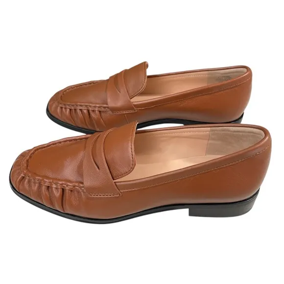 J. Crew Women’s Maison ruched loafers in leather Slip On English Saddle