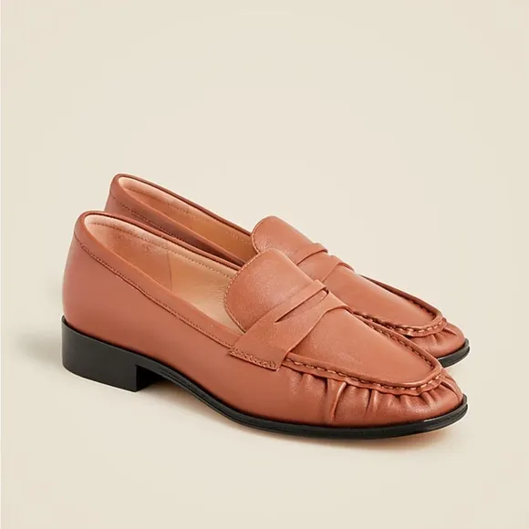 J. Crew Women’s Maison ruched loafers in leather Slip On English Saddle