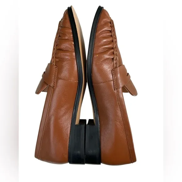 J. Crew Women’s Maison ruched loafers in leather Slip On English Saddle