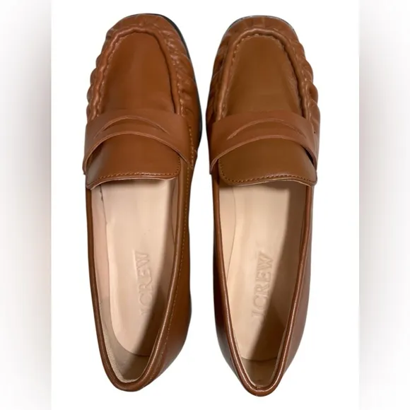 J. Crew Women’s Maison ruched loafers in leather Slip On English Saddle