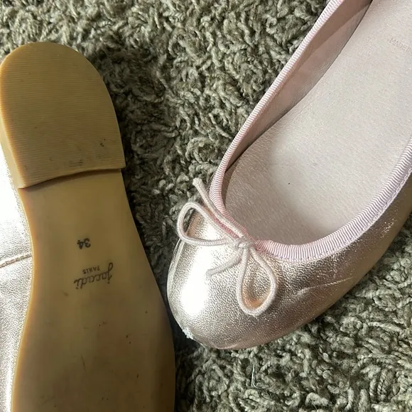 Jacadi Paris Kids Pink Metallic Ballet Flats Size 34