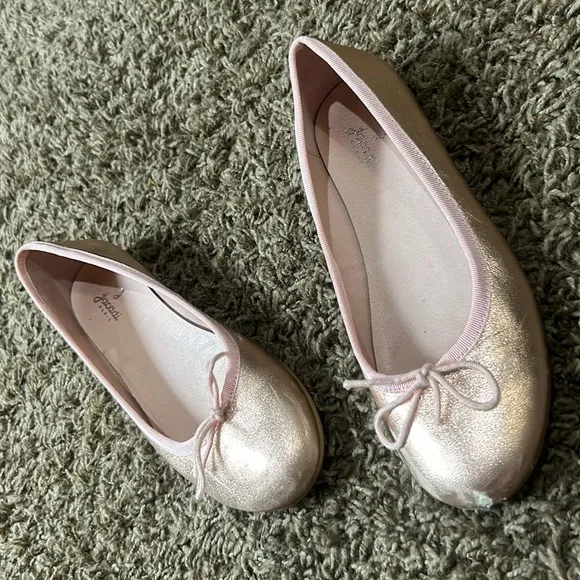 Jacadi Paris Kids Pink Metallic Ballet Flats Size 34