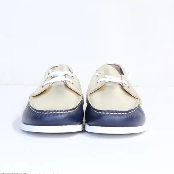 Jack Rogers Bonnie Midnight Platinum Navy Gold Women's Leather Ocean Loafers