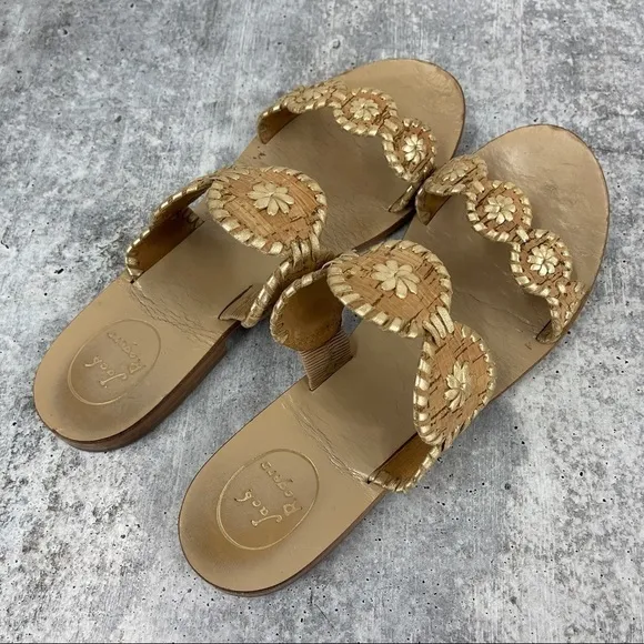Jack Rogers Cork Lauren Double-Strap Sandals 9.5