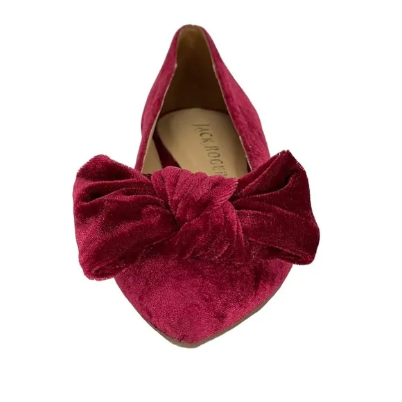 Jack Rogers Heidi Bordeaux Velvet Womens Flats Size 5.5M NWOB