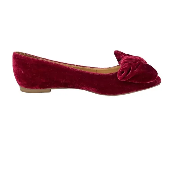 Jack Rogers Heidi Bordeaux Velvet Womens Flats Size 5.5M NWOB