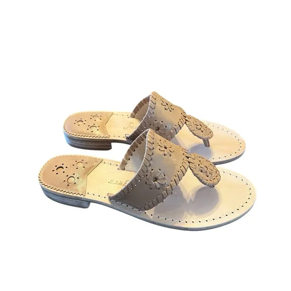 Jack Rogers Jack Flats Leather Thong Sandals NEW Size 5