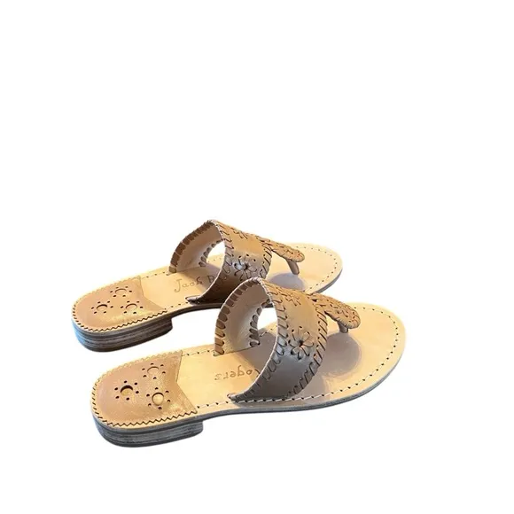 Jack Rogers Jack Flats Leather Thong Sandals NEW Size 5