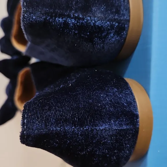 Jack Rogers Navy Velvet Women's Flats with Bow New In Box 11