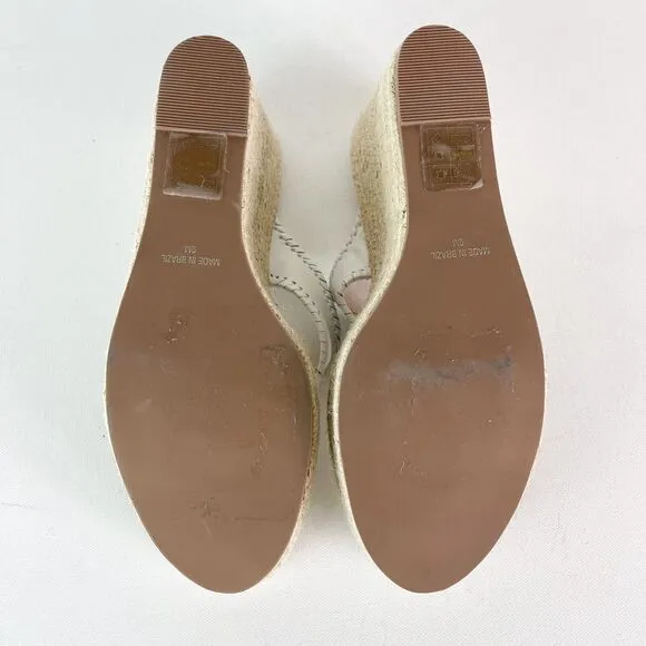 Jack Rogers NWOB Women's White Rowan Jute Platform Wedge Espadrilles Size 9