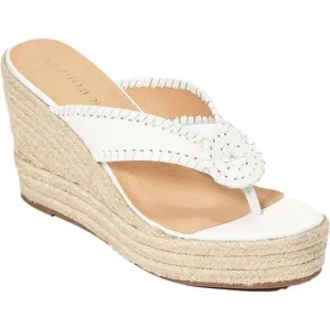 Jack Rogers NWOB Women's White Rowan Jute Platform Wedge Espadrilles Size 9