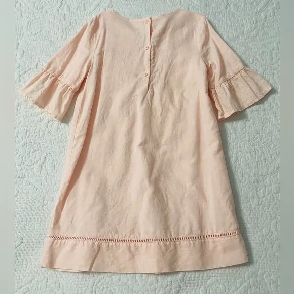 Janie and Jack EMBROIDERED RUFFLE SLEEVE DRESS