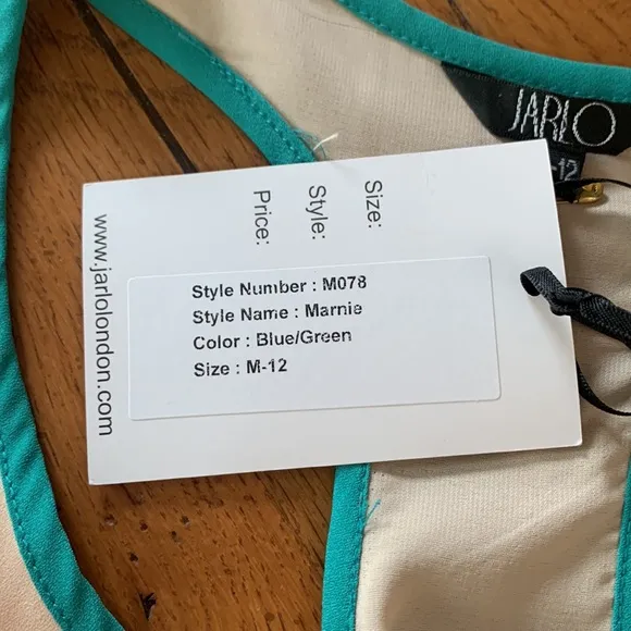 Jarlo Marnie Maxi Dress Women’s Green Chevron Racerback Colorblock NWT Size M