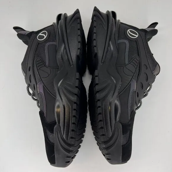 Javi Mens Black Low Top Mesh Surface Chunky Lace Up Size 9 Basketball Shoes