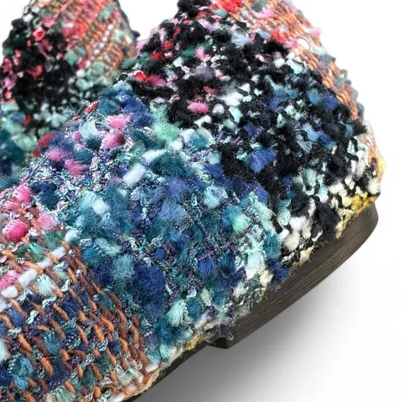 J.Crew Embellished Multicolored Tweed Pointed Audrey Flats Preppy Academia 6.5