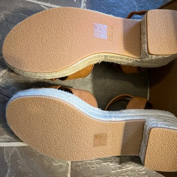 J.CREW Sueded Heeled Platform Espadrilles