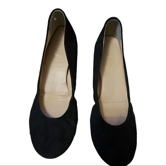J. Crew| Black Cece Suede Ballet Flats | 6.5