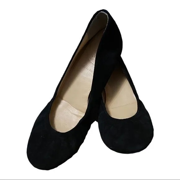 J. Crew| Black Cece Suede Ballet Flats | 6.5