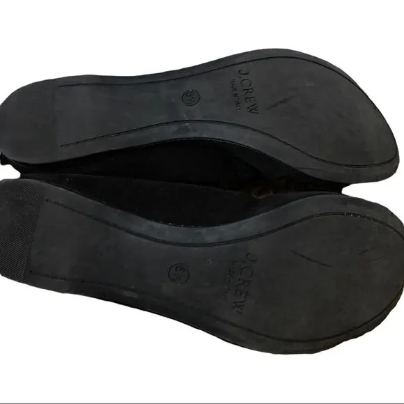 J. Crew| Black Cece Suede Ballet Flats | 6.5
