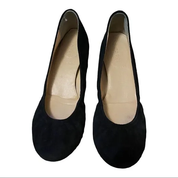 J. Crew| Black Cece Suede Ballet Flats | 6.5