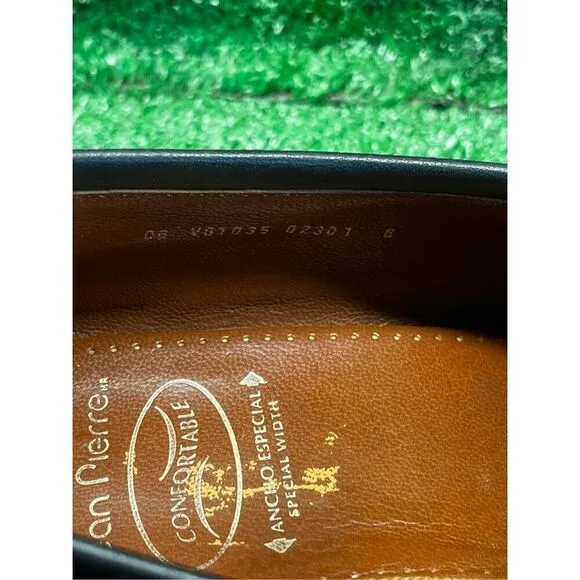 Jean Pierre Dress Shoes Size 6 Men’s Black Genuine Leather Loafers Slip On