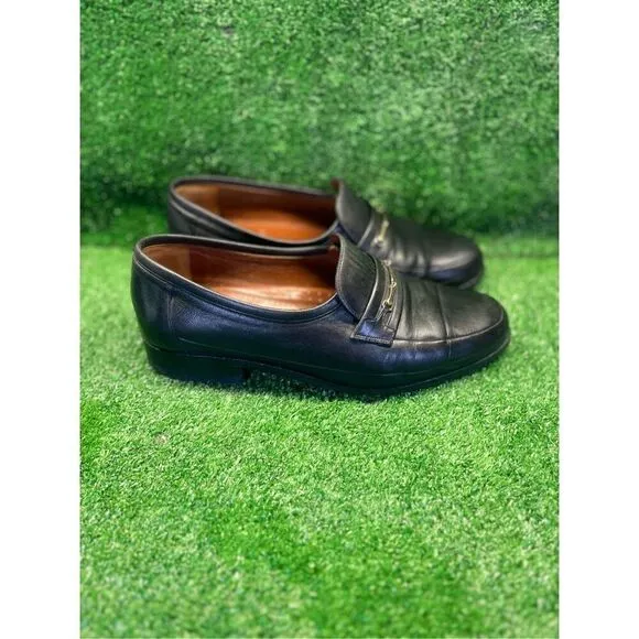 Jean Pierre Dress Shoes Size 6 Men’s Black Genuine Leather Loafers Slip On