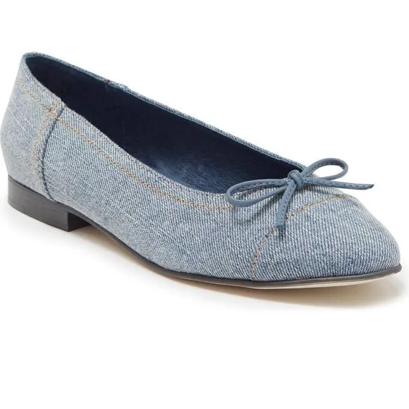 Jeffrey Campbell Arabesque Denim Ballet Flats