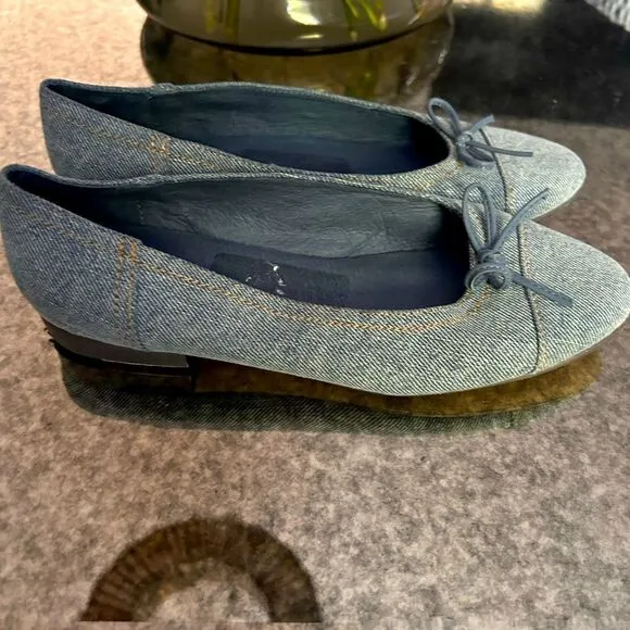 Jeffrey Campbell Arabesque Denim Ballet Flats