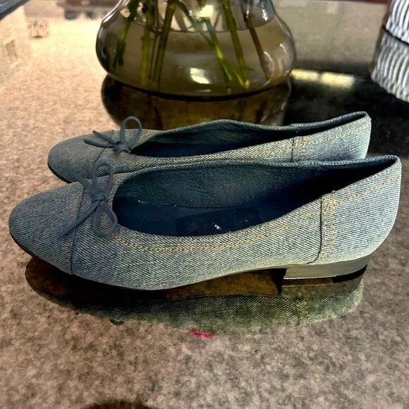 Jeffrey Campbell Arabesque Denim Ballet Flats