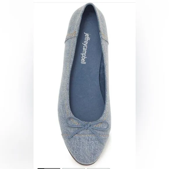 Jeffrey Campbell Arabesque Denim Ballet Flats