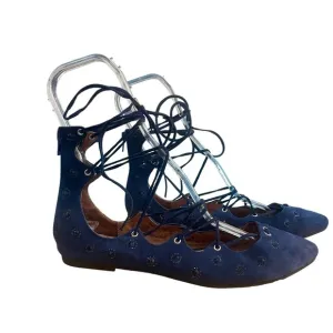 Jeffrey Campbell for Free People Lace Up Flats Embellished Size 9