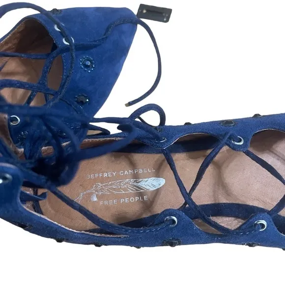 Jeffrey Campbell for Free People Lace Up Flats Embellished Size 9