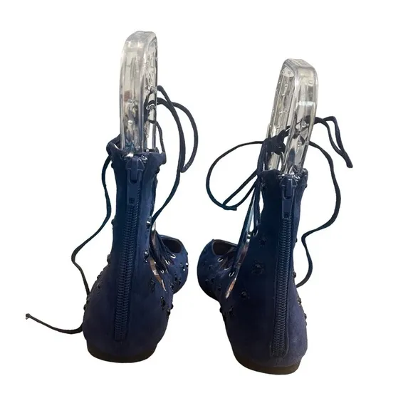 Jeffrey Campbell for Free People Lace Up Flats Embellished Size 9