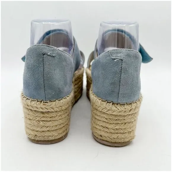 Jeffrey Campbell Light Blue Suede Espadrille Platform Wedge Sandal Size 9