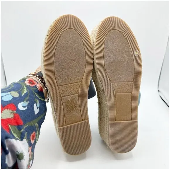 Jeffrey Campbell Light Blue Suede Espadrille Platform Wedge Sandal Size 9