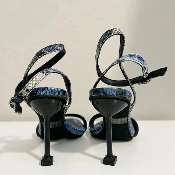 JEFFREY CAMPBELL Navy Blue Strappy Heel Sandals size 6.5